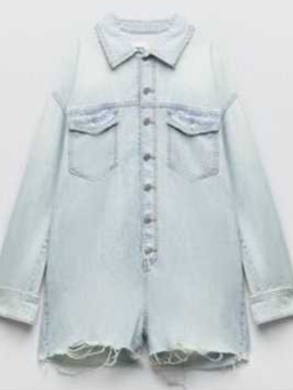 Zara Denim Button-Front Romper